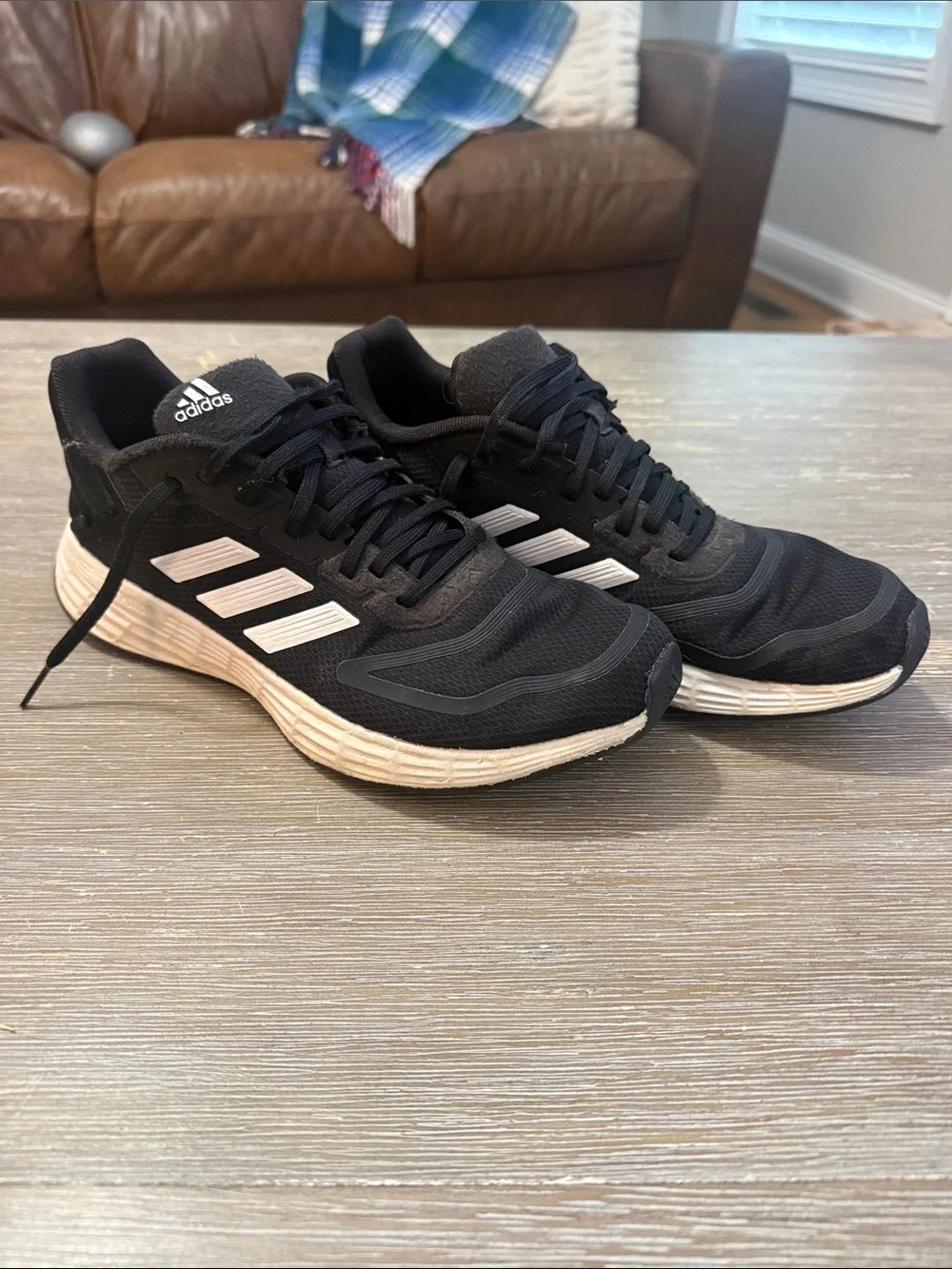 adidas Black and White Kids' Running Sneakers